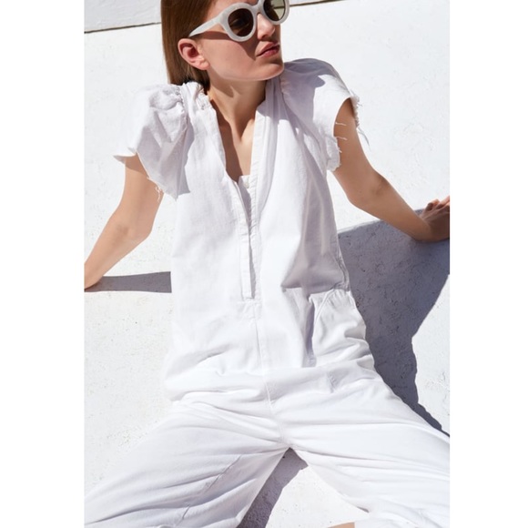 white cotton jumpsuit